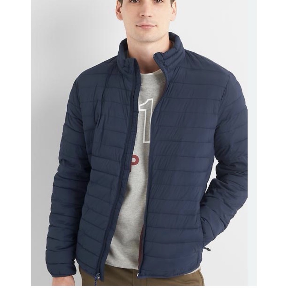 GAP Men's Navy Blue Lightweight Quilted Puffer Jacket